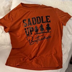 Saddle Up Buttercup Orange Tee